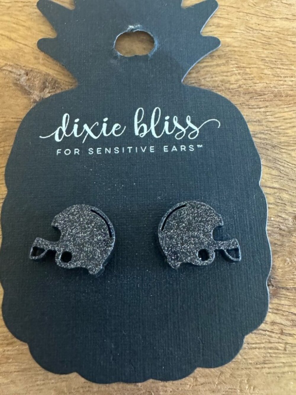 Black Football Stud Earrings